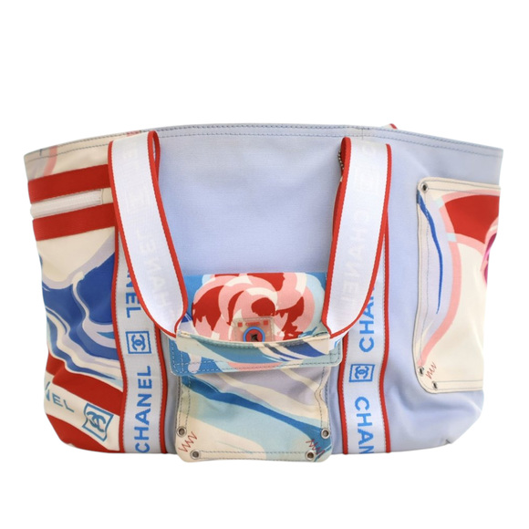 Pre-Loved Chanel Tricolor Canvas Sports Line Surf Tote - Picture 1 of 12